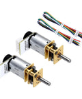 2 Pack 100 RPM Micro Gear Motors With Encoders For N20 DC 12V Gearbox Beefy Torque Electric Reduction Motors For Precise Position Control Robot Wheels And RC Cars with wires