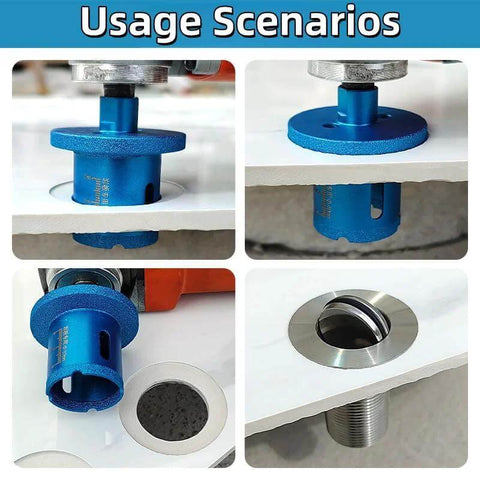 MiJunHD blue diamond core drill bit with double-layer brazed hole saw for porcelain tile stone (1 Pc) Amazon
