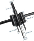 Luomorgo adjustable hole saw circle cutter with drill bits, black metal; drywall/wood cutting tool