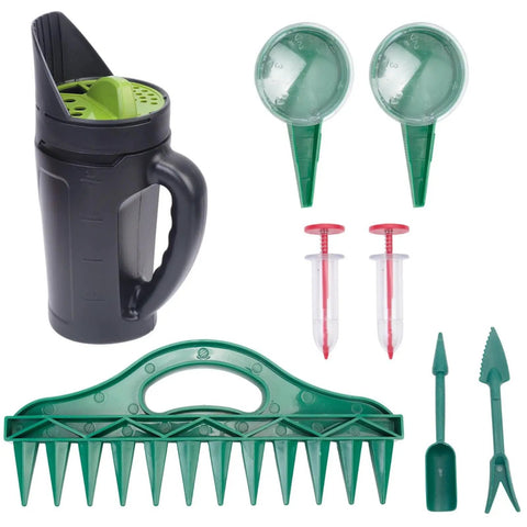 8 In 1 Hand Held Seed Spreader And Planter Tool With Fertilizer Dispenser Seed Hole Maker Seed Spacer And Adjustable Depth Control