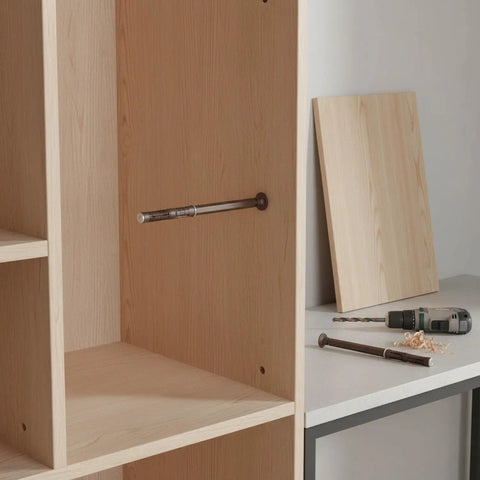 0.47 Inch Wide Hidden Shelf Bracket for Wardrobes and Cabinets in cold rolled steel with brown finish, installed on wooden board.