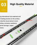 Close-up of 22 Inch Full Extension Ball Bearing Side Mount Soft Close Drawer Slides showing high-quality materials and build.