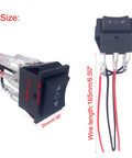 Four Pack 12V Reverse Polarity Switches With 6 Pin 3 Position On Off On Momentary RV Jack Rocker Switch 16A 250V AC Or 20A 125V AC Includes Pre Jumper Wires Durable Plastic And Metal Construction Easy To Install. 33x25x31mm switch with 165mm wires