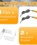 Package contents of 1 Pair M18 Photoelectric Sensor E3F 5DN1 5L Infrared Through Beam Reflective Switch with Mounting Bracket