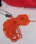 Orange 25m nylon line of Spearfishing Torpedo Buoy With High Visibility Flag, PVC Bladder, Rugged Hydrodynamic Float for Scuba and Snorkeling.