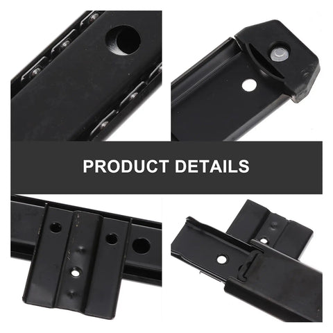 Close-up images of Heavy Duty Side Mounted Ball Bearing Drawer Slides With Full Extension Smooth As Butter Cold Rolled Steel Cabinet Rails.