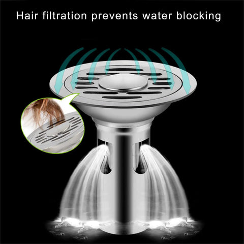 Round Stainless Steel Shower Floor Drain Strainer Cover Heavy Duty Build with hair filtration to prevent water blocking.