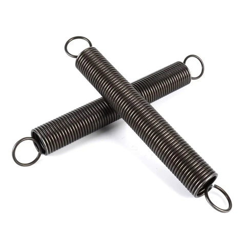 Heavy Duty Steel Hook Extension Spring For Garage Doors Rc Cars And Custom Builds Featuring 4Mm Wire Gauge And Flexible 360 To 500Mm Span, three springs intersecting.