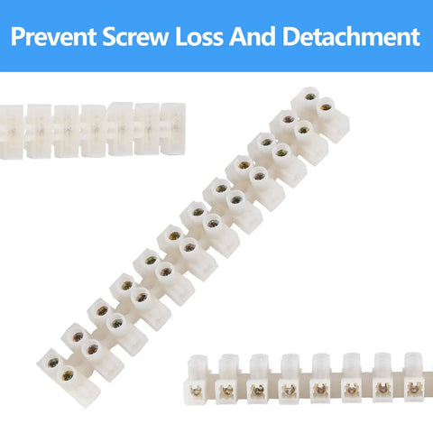 10 Pack 12 Position Dual Row Screw Terminal Block Set For Home DIY Projects 10 Amp 380V Electric Barrier Strip