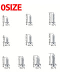 10 sizes of screws in the 600 Piece M1 To M1.7 Miniature Self Tapping Screws Set Crosshead Carbon Steel Kit for home projects.