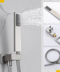 Rain Shower System With Handheld Spray, 10 Inch Wall Mounted Luxury Showerhead Set In Brushed Gold, handheld water spray