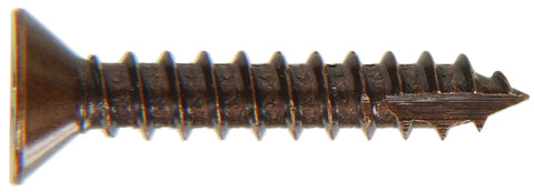 Heavy Duty Kickass Number Nine By Quarter Inch Antique Bronze Flat Head Phillips Wood Screws Thirty Pack side view.