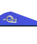 Rapt-X 2.0 Inch Blue Go-To High-Performance Arrow Fletching Vanes with Tri-Fusion Adhesion Technology, side view.