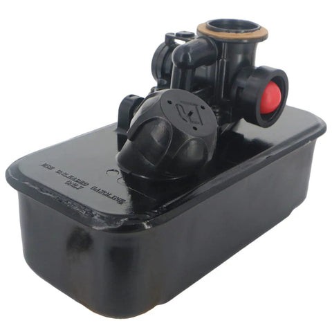Durable Heavy Duty Replacement Fuel Tank And Intake Manifold Fits Toro 09J000 09L000 09S000 09T000 Vertical Mower Engine Parts, black metal tank with accessories.