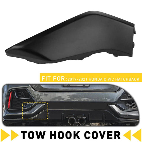 Honda Civic Hatchback Tow Hook Cover Cap Replacement 2016 2017 2018 2019 2020 2021 Plastic Rear Bumper Accessory Easy Install