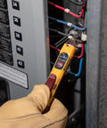 Dual Range NCVT2P Non Contact Voltage Tester 12 to 1000V AC With Visual And Audible Indicators Auto Power Off For Electricians And DIY Pros Seeking Fast Clear Voltage Detection, yellow tester at breaker panel