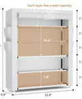 Five Tier Shoe Rack With Cover Holds 20 To 24 Pairs Of Shoes, Large Vertical Shoe Organizer For Closet Front Door Dorm Or Garage White