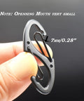 Mini Carabiner Clips 1.6 Inch Metal Double Sided Spring Gate Snap Hooks Keychain Clasps 10 Pack Black Built Tough Lightweight