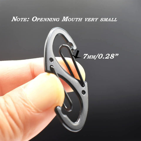 Mini Carabiner Clips 1.6 Inch Metal Double Sided Spring Gate Snap Hooks Keychain Clasps 10 Pack Black Built Tough Lightweight