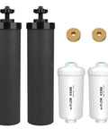 Replacement Filter Kit For Gravity Water Filter System With 2 Black Carbon Filters And 2 Fluoride Filters, Built To Fit Berkey Systems.