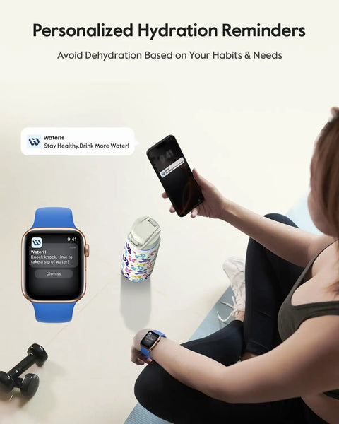 32 Oz Smart Water Bottle Hydration Tracker With Gentle Drink Alarms And Heavy Duty Insulation Keeps Drinks Bone Cold For Hours Ideal For The Daily Grind And Health Hustles To Help You Lock In Your Sips And Chase Wellness Wins Effortlessly, with phone and watch reminders.
