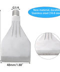 Stainless Steel Flat Nozzle With 1/4-BSPT Male Thread Air Knife Style 16-Hole Dust Blowing Nozzle For Blower And Compressed Air