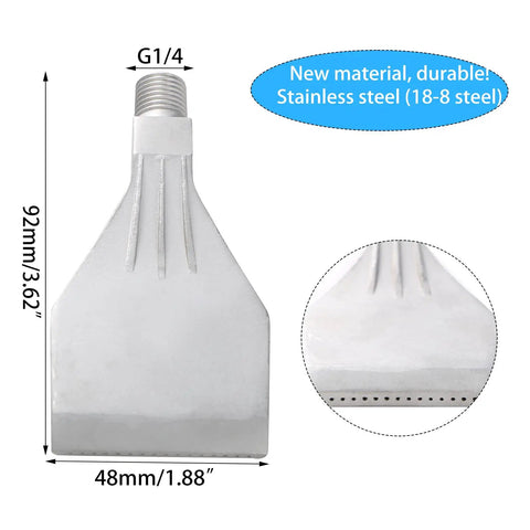 Stainless Steel Flat Nozzle With 1/4-BSPT Male Thread Air Knife Style 16-Hole Dust Blowing Nozzle For Blower And Compressed Air