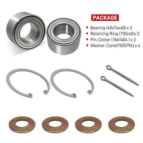 Built Tough Smooth Rolling Heavy Duty Rear Wheel Bearing Hub Assembly Kit For Polaris Atv Utv Sportsman Ranger Rzr Ace Xplorer Worker 40X74X40 Mm includes bearings and washers.