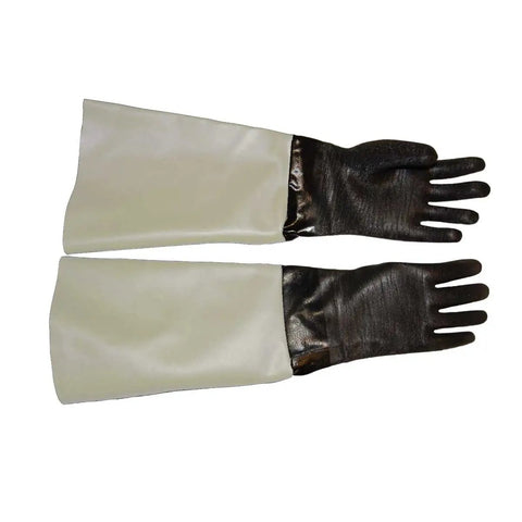 Beefed Up Sandblasting Glove Set for 7 Inch Port Cabinets, 26 Inch Neoprene Sleeves, Cotton Lined Comfort, Reinforced Seams
