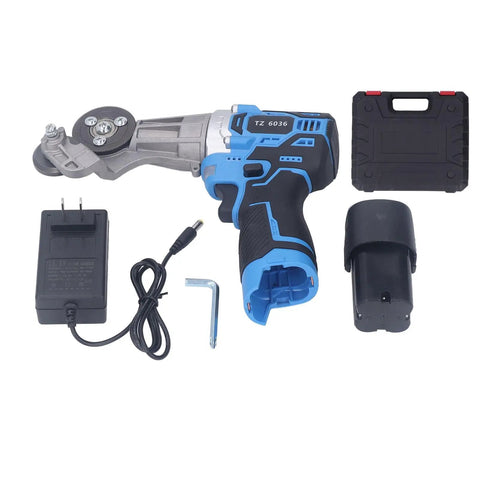 Jauarta Cordless Plate Shear Electric Drill Sheet Cutter With Ti Steel Gear for Metal Cutting Iron Copper Aluminum Board 0 To 1600 Rpm Two Speeds High Capacity 1500mAh Battery Us Plug Heavy Duty DIY Tool and accessories