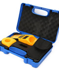 Smart Sensor AR600E Ultrasonic Cable Height Meter in blue carrying case, with LCD display and cables.