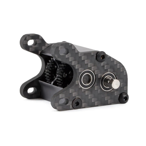 Ultra Light Dual Motor Transmission Dig Overdrive Gearbox With Slipper Pad For 1/10 RC Crawler Rigs, carbon fiber case close-up