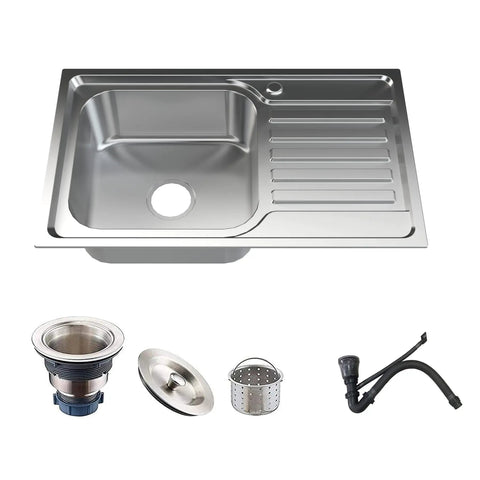 Drop In Kitchen Sink 29.5 Inch Long 17.7 Inch Wide 7.5 Inch Deep 11 Gauge 304 Stainless Steel Undermount Single Bowl With Built In Heavy Duty Workstation Top Mount Basin Includes Basket Strainer And One Faucet Hole