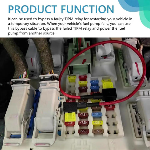 TIPM Bypass Cable And Fuel Pump Relay Kit For Dodge Jeep Chrysler showing wiring and fuse setup