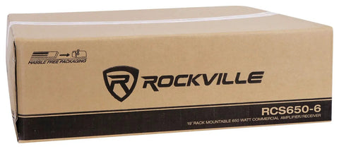 Box packaging for 650 Watt Six Zone 70V Commercial Amplifier With Bluetooth USB SD Card Playback FM Radio Rack Mountable