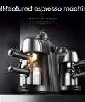 Compact Automatic Espresso Machine For Home Brewing Hot Or Iced Coffee With Built In Milk Frother And Steam Wand One Touch Dial Operation