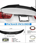 Totally Rad Carbon Fiber Look Rear Trunk Spoiler Wing For 2014 To 2020 BMW 4 Series, shown mounted on a white car.