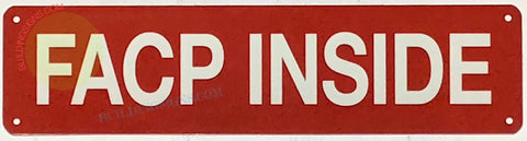Inside Fire Alarm Control Panel Sign 3x12 Inch Aluminum Reflective Rust Free Red Wall Mount Sign With Corner Mount Holes