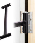 Hinge Adjustment Tool For Sagging And Misaligned Doors installed to fix jamming, shown in use on a commercial-grade hinge.
