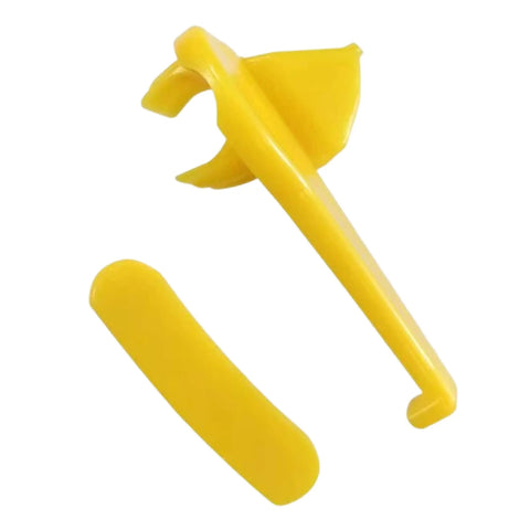 Tire Changer Plastic Insert Kit For Duck Head Mounts, Rim Protector, Durable Yellow Nylon, Front Upper and Rear Lower View