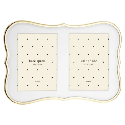 Gold Crown Point Double 5 By 7 Inch Photo Frame Goldplated Metal With Curved Edges Go To Everyday Decor Gift For Home Office Or Mantel