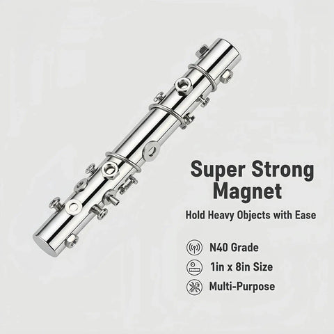 Monster Strength Neodymium Magnet Bar Cylinder 1 Inch By 8 Inch Heavy Duty Rare Earth N45 Rod for strong lifting and securing