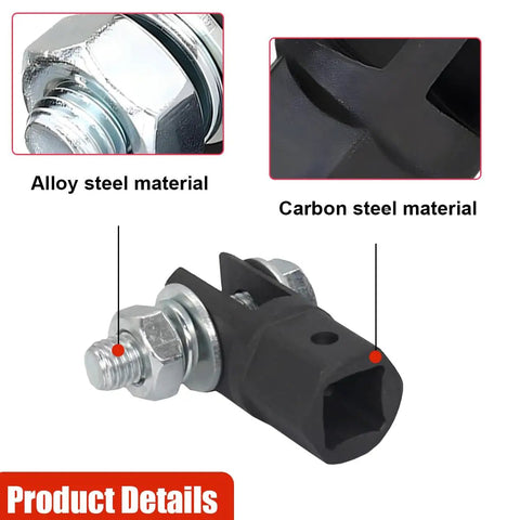 Heavy Duty Scissor Jack Drill Adapter For Vehicles with carbon steel and alloy steel components for quick tire changes.
