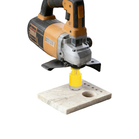 Premium 10 Pcs Diamond Core Drill Bit Set With Heavy Duty Hole Saw Kit In Yellow For Cutting Tile Granite Marble And Stone Smooth And Fast, yellow diamond core bit drilling marble