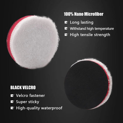Drill Polishing Pads Kit Pro Grade With 20 Pcs 3 Inch Foam Buffing Pads And Wool Pads Backing Plate For Car Polisher