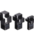 Crossed Shape Hollow Punch Cutter Die Set For Leather Crafting in alloy steel, three sizes, for card making and DIY projects.