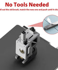 Installation of 10 Pack Nozzle Brush Replacement for A1 3D Printer showing nozzle assembly with easy snap-on feature.