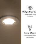 12 Pack 5/6 Inch LED Recessed Can Lights Adjustable Retrofit Downlights No Brainer Install 12W Equal 60W 5000K Daylight 800