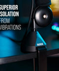 Close-up of PSA1+ Pro Studio Desk Boom Arm clamp securing to desk, highlighting superior vibration isolation, black.