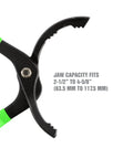 Beefy Oil Filter Pliers For Tight Spots, Adjustable Jaw Fits Two And A Half Inch To Four And Five Eighths Inch Filters close-up